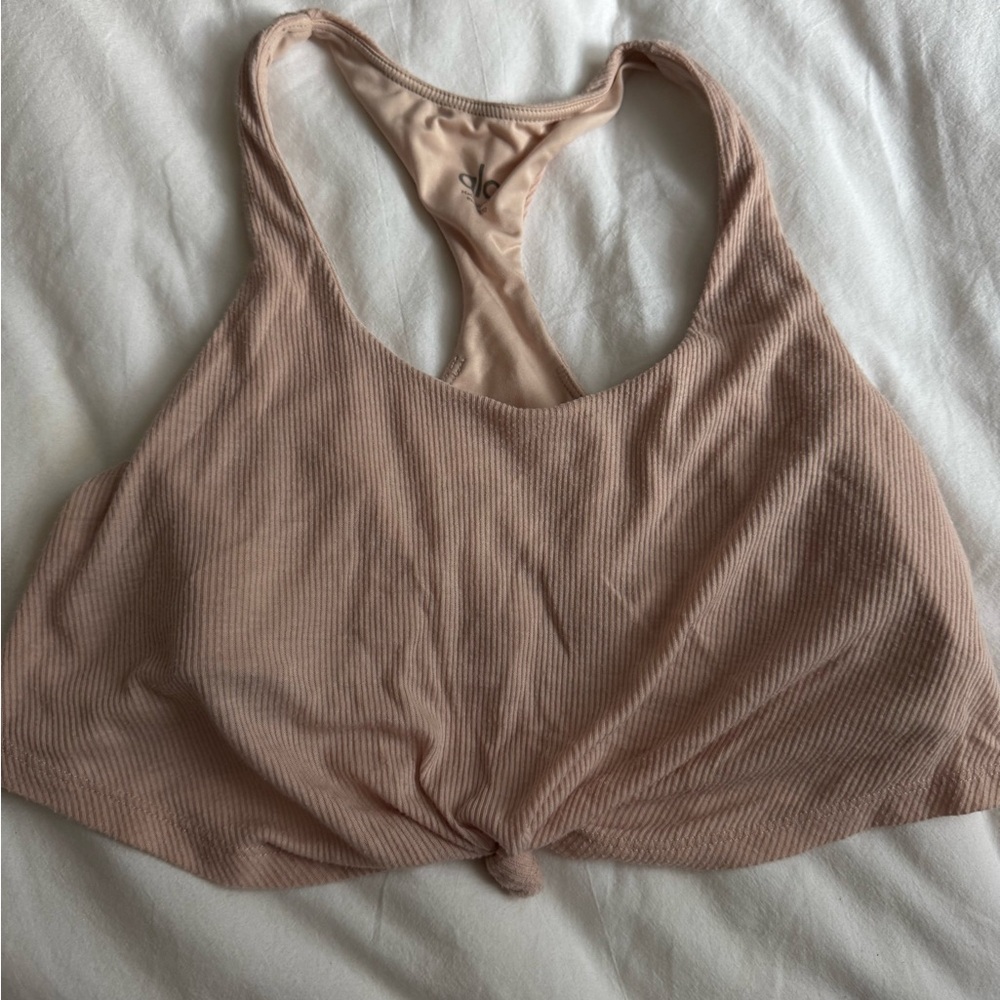 ALO Yoga Nude Ribbed Crop Top